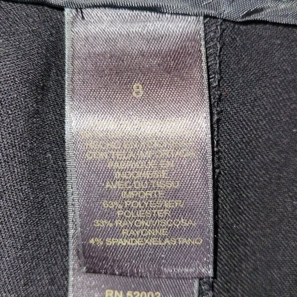 Liz Claiborne Audra Classic Dress Pants Black Mid Rise Straight Leg Women's SZ 8 - Picture 9 of 12